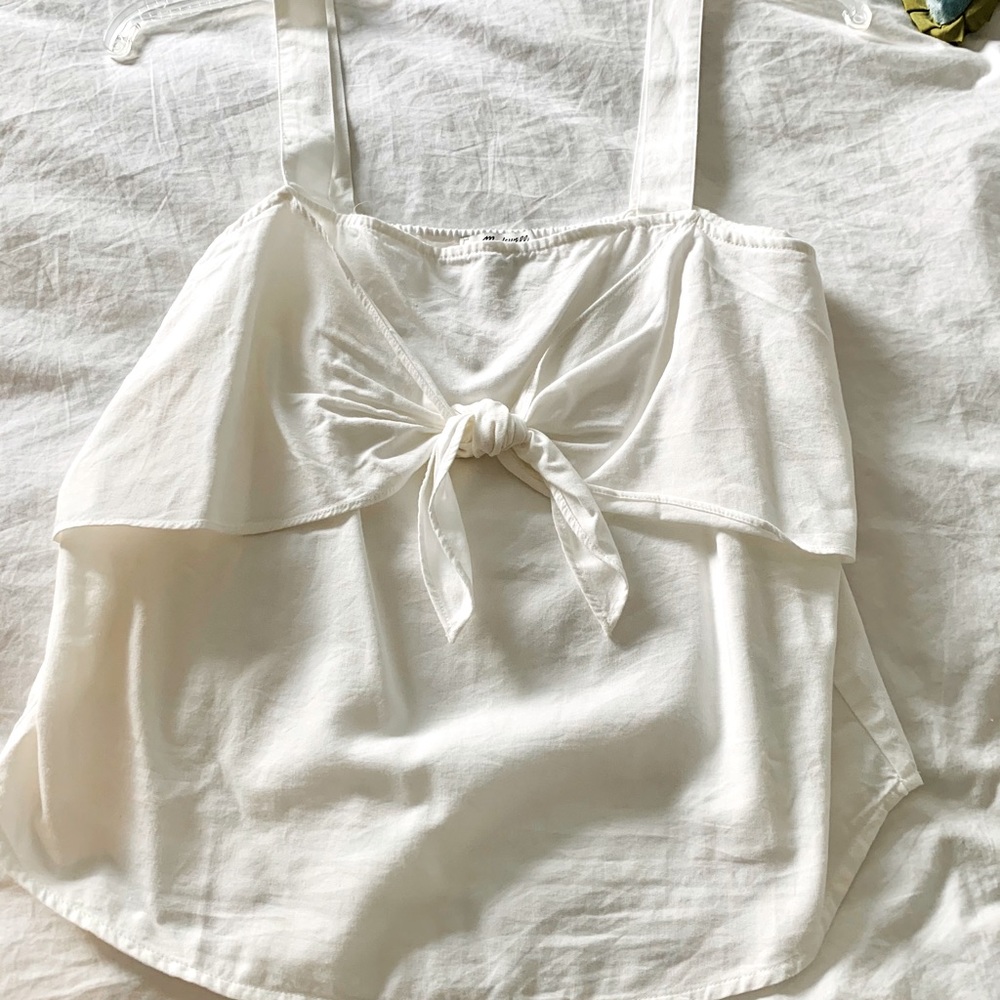 Madewell white tie front cami top Sz 10
